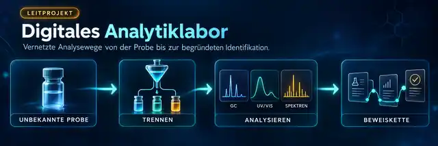 Digitales Analytiklabor: Unbekannte Probe – Trennen – Analysieren – Beweiskette